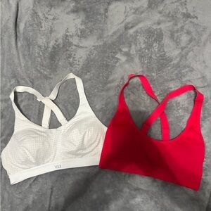 Victoria's Secret Hot Pink and White Sports Bra Set
